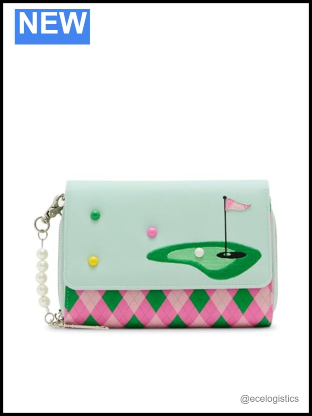 Faux Leather Wallet on a Chain | Crossbody Wristlet with 12 Card Slots